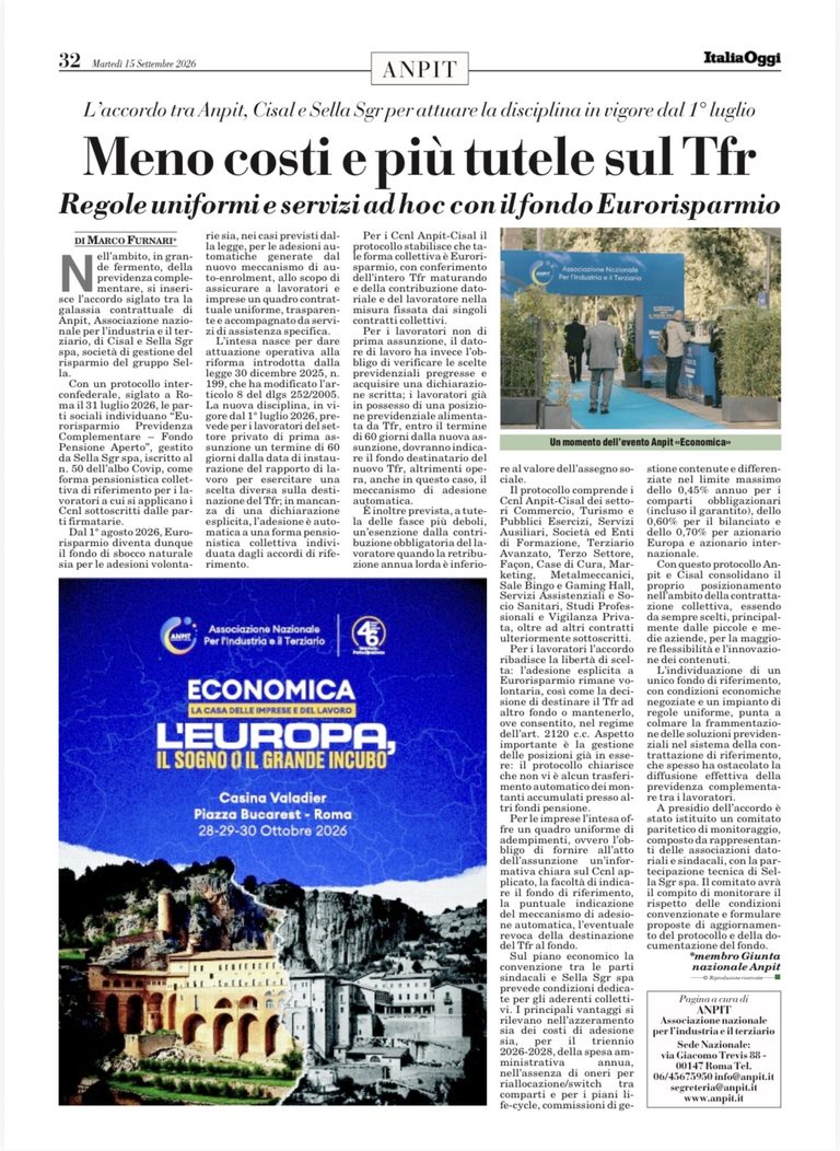 Meno costi e più tutele sul Tfr